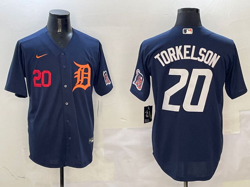 Men Detroit Tigers #20 Torkelson Drak Blue Game 2025 Nike MLB Jersey style 3113->youth mlb jersey->Youth Jersey